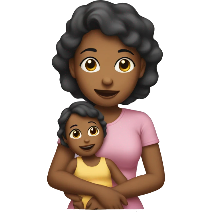 woman holding a girl toddler  emoji