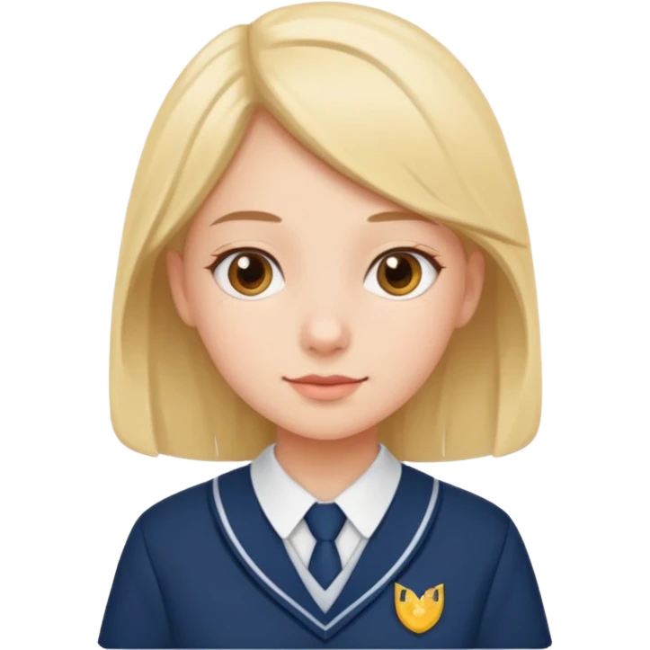 girl wearing a school uniform, simple and clear design emoji