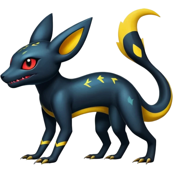 Colorful Dark Shiny Exotic Salandit-Umbreon-Quilava-Fakémon-hybrid-creature (full body)  emoji