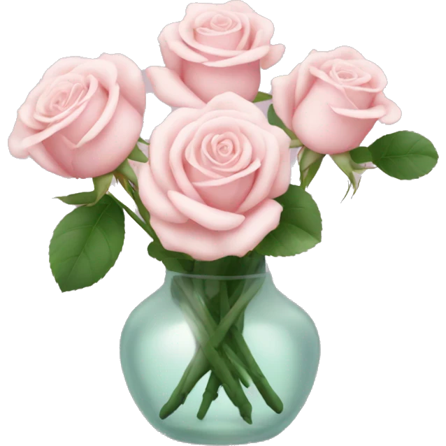 Pale pink roses in vase  emoji