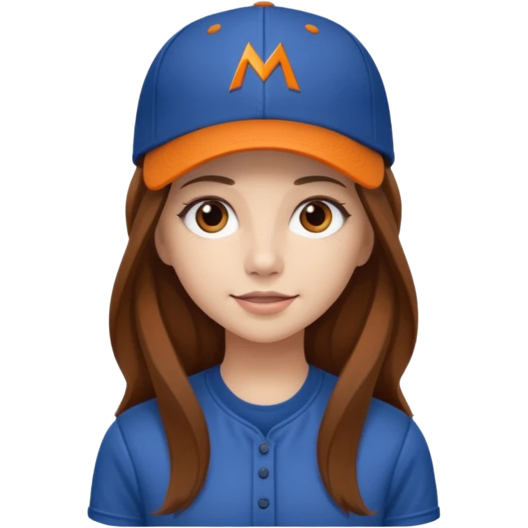 dziewczyna w długich brązowych włosach z czapką z daszkiem zespołu mclaren emoji