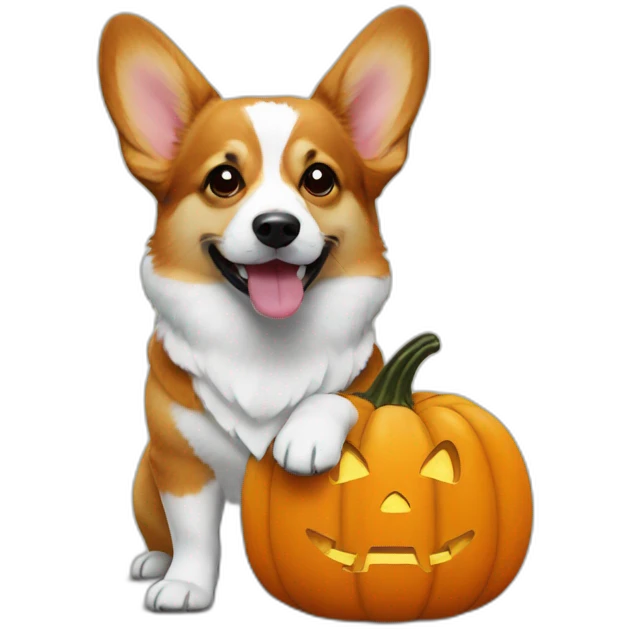 Corgi pumpkin halloween emoji