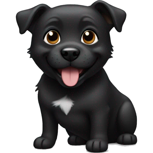 A little black happy dog emoji
