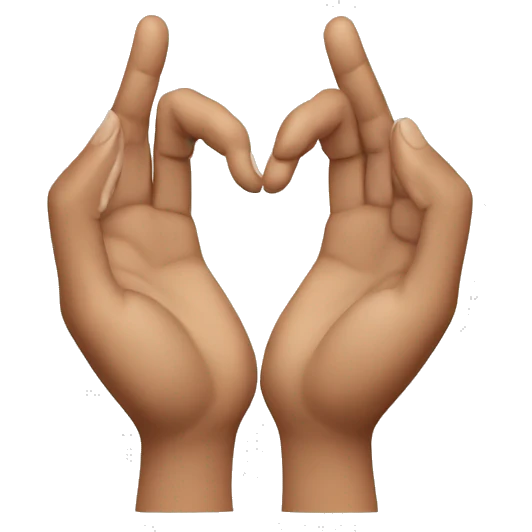 A heart made With hands emoji
