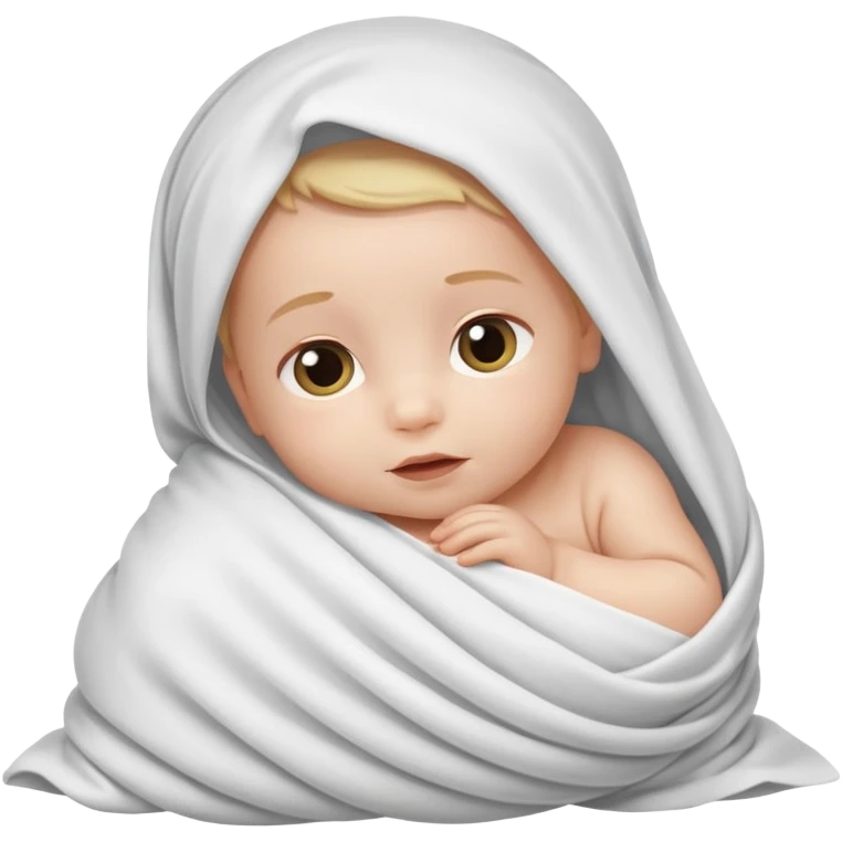 baby im Tuch eingewickelt. neugeborenes. seitlich liegend. emoji