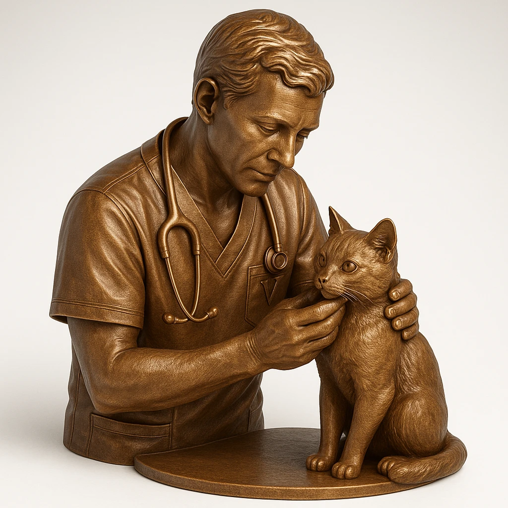 veterinarian examining a cat emoji