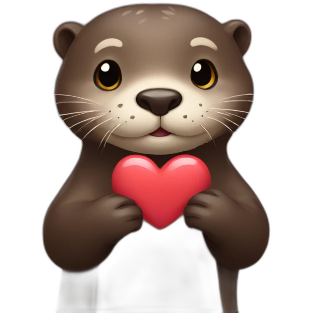 Emiji otter that makes a heart emoji