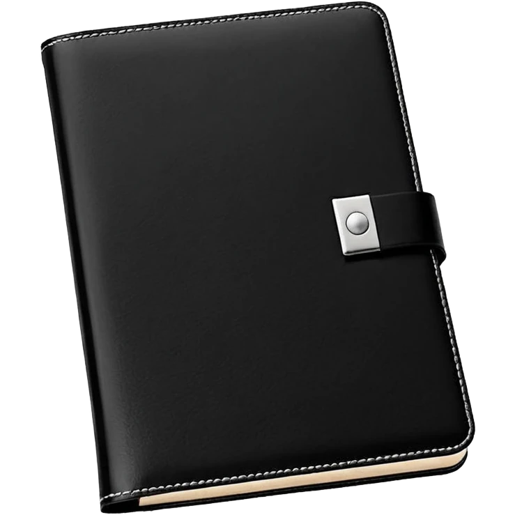  Розовый блокнот с черной ручкой  emoji