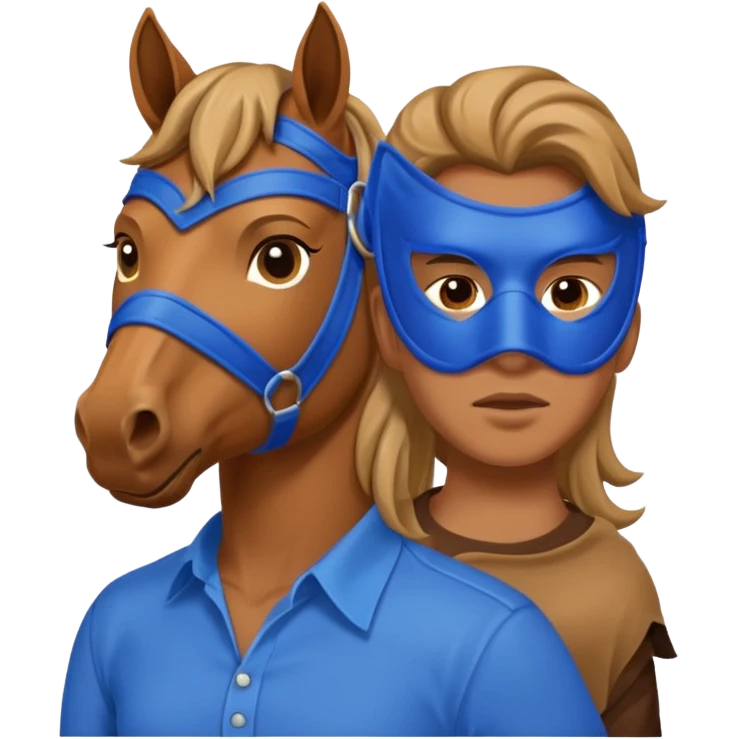 horse with blue mask and shirt emoji