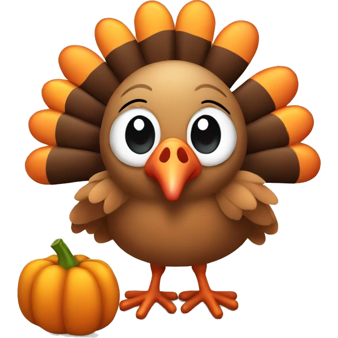 Cute Thanksgiving turkey emoji