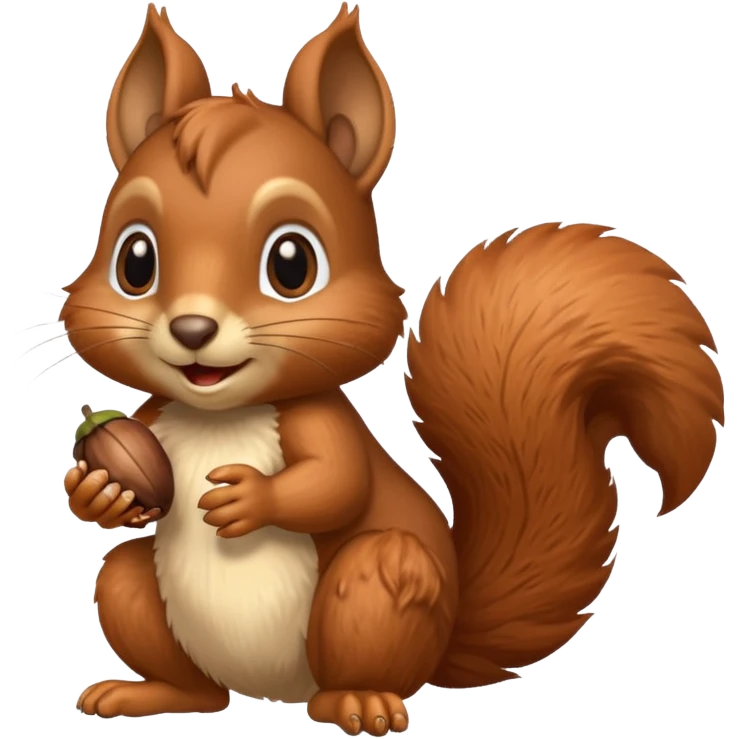 A playful squirrel holding an acorn with both paws.












































 emoji
