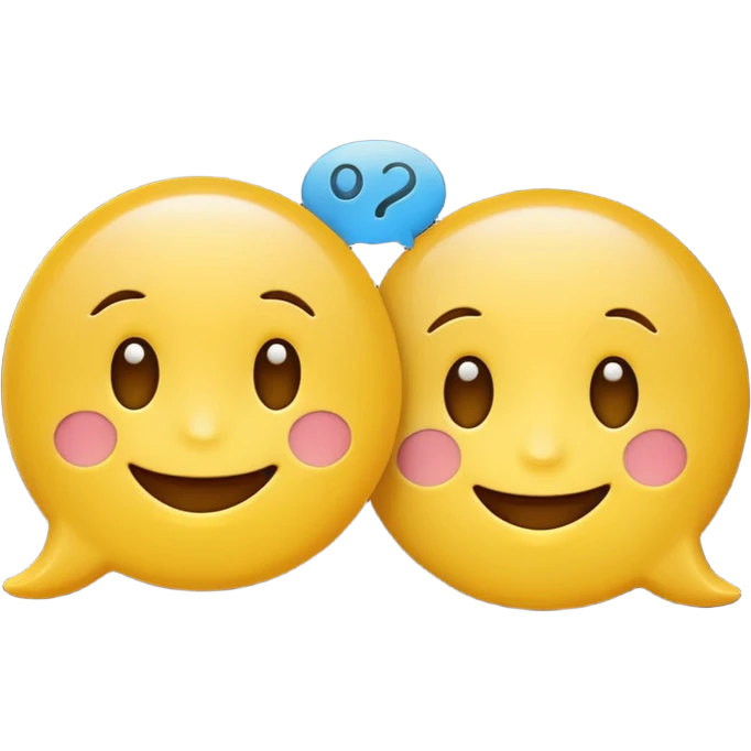 two simple yellow emojis with a speechbubble emoji