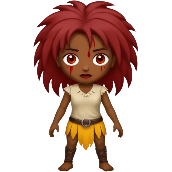 Faça uma garota com um cabelo castanho, muito, muito escuro, quase preto, Faça ela zumbi emoji