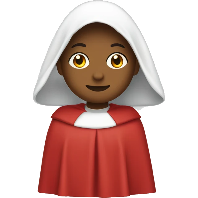 Handmaids tale wearing white bonnet and red cape emoji emoji