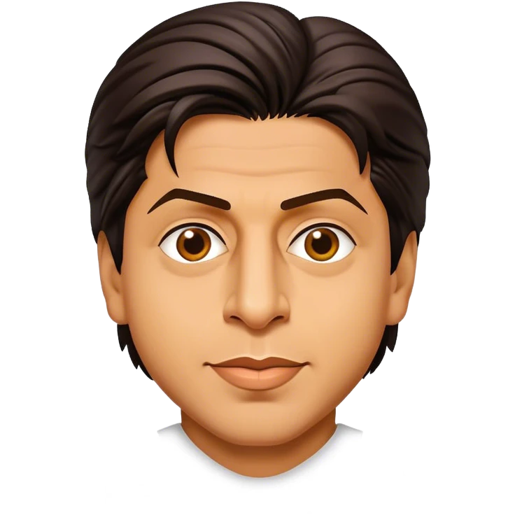 Cinematic Realistic Shah Rukh Khan Pop Culture Emoji, showcasing the charismatic charm of the Bollywood superstar rendered with lifelike detail and captivating lighting. emoji