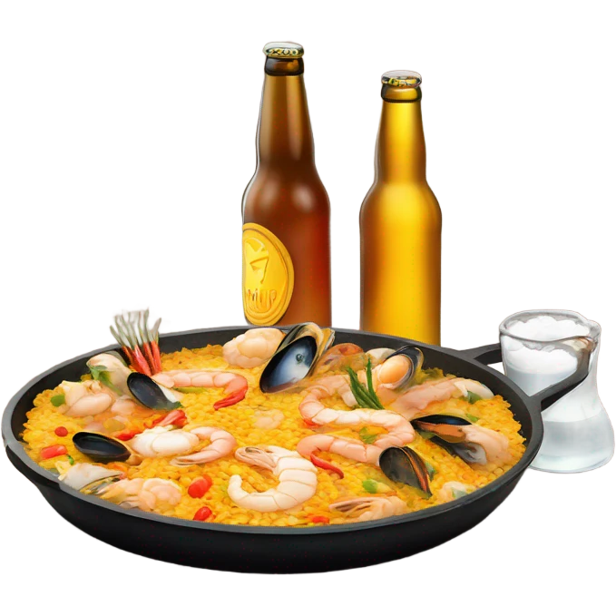A beer cooking paella emoji