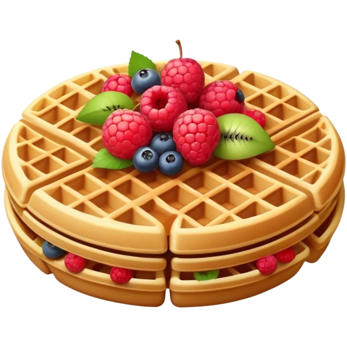 Beige waffle with fruits emoji