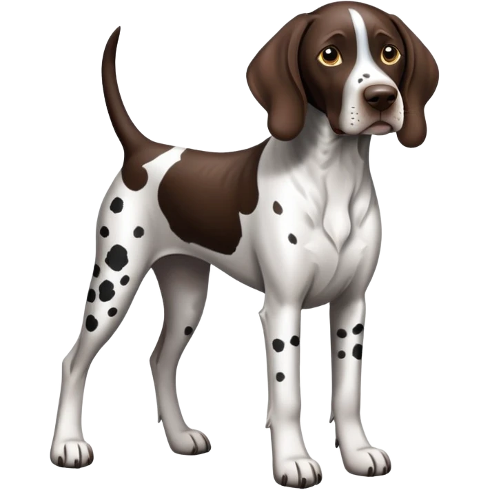 German Shorthaired Pointer black and white tipped patch emoji