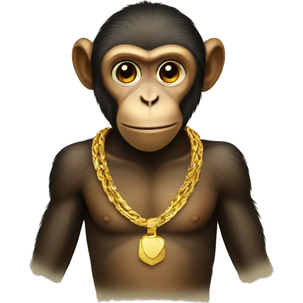 Monkey wearing gold emoji