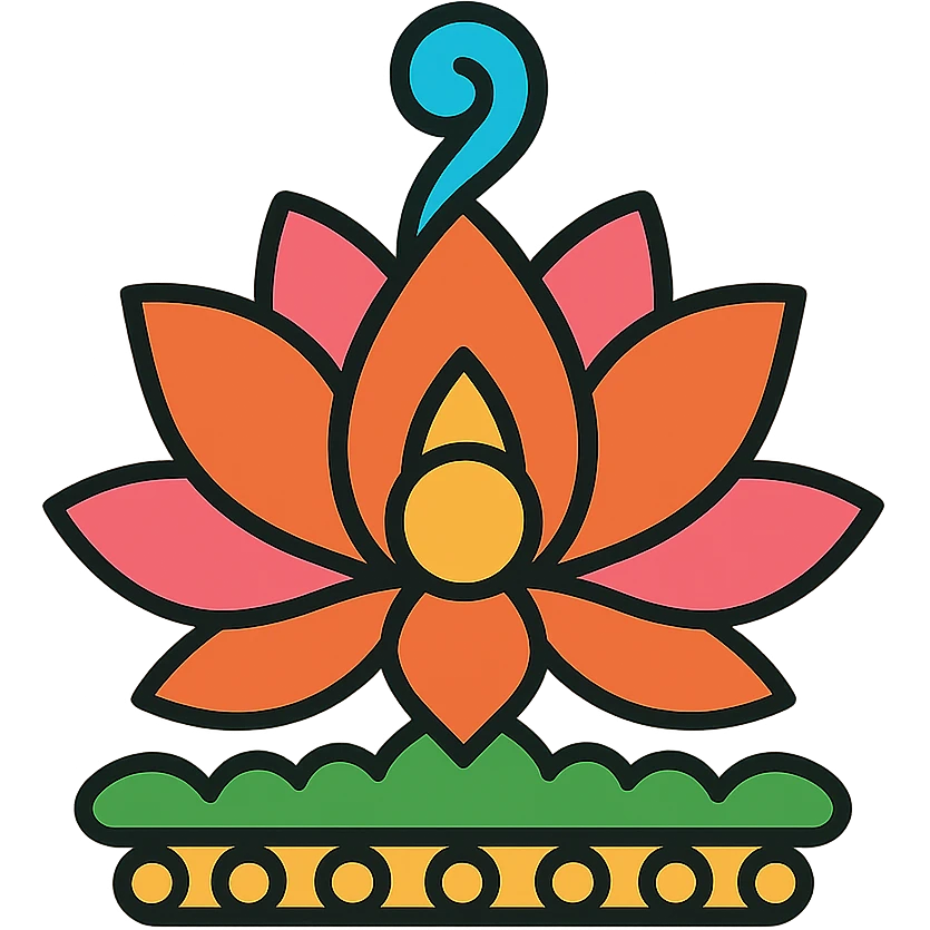 Decorative Indian lotus flower pattern emoji