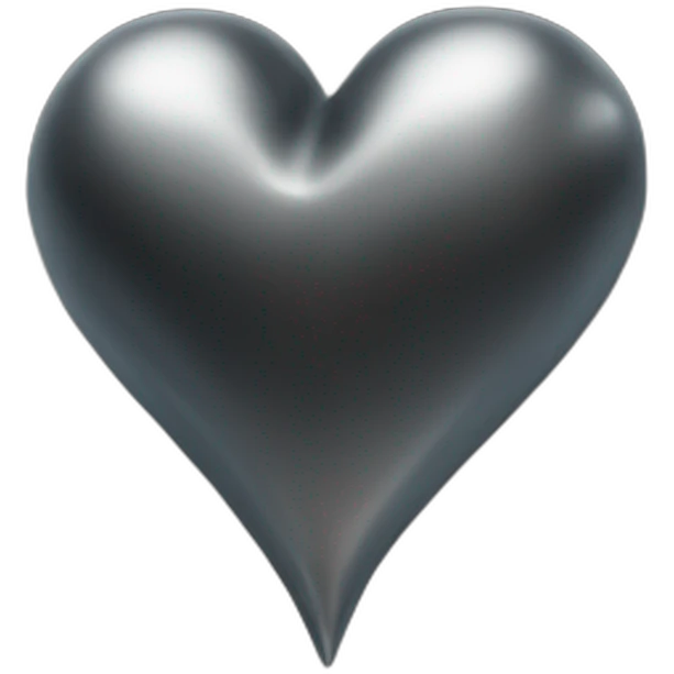 black steel metal heart emoji