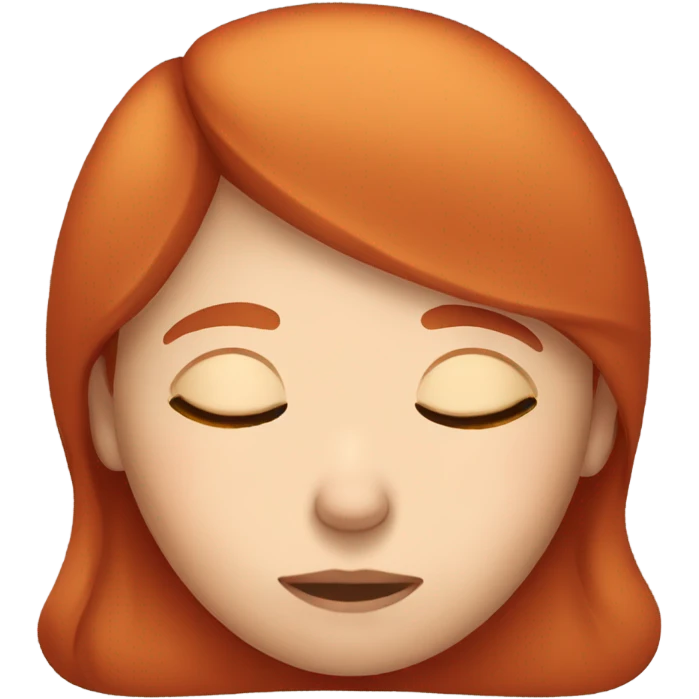 Red hair girl sleeping emoji