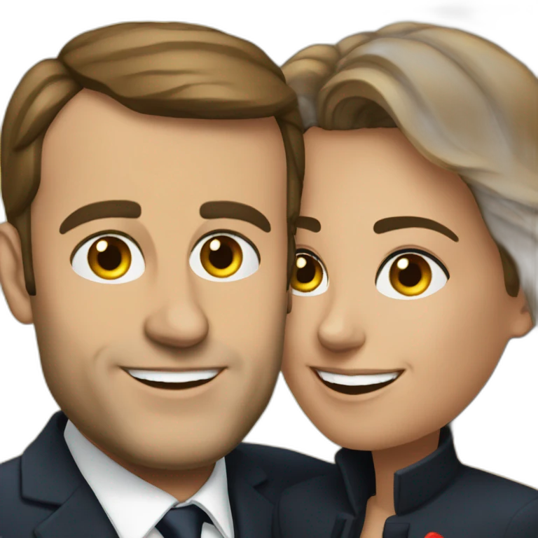 Macron avec sa femme emoji