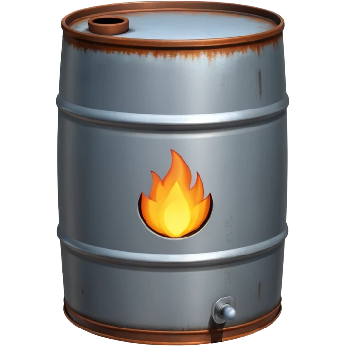 generate a realistic rust-free metal natural gas barrel emoji