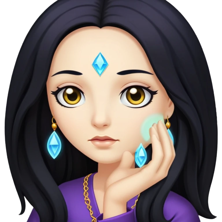 psychic with long black hair emoji