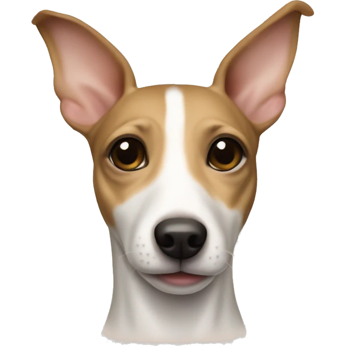 White and beige rat terrier make it kinda baby emoji