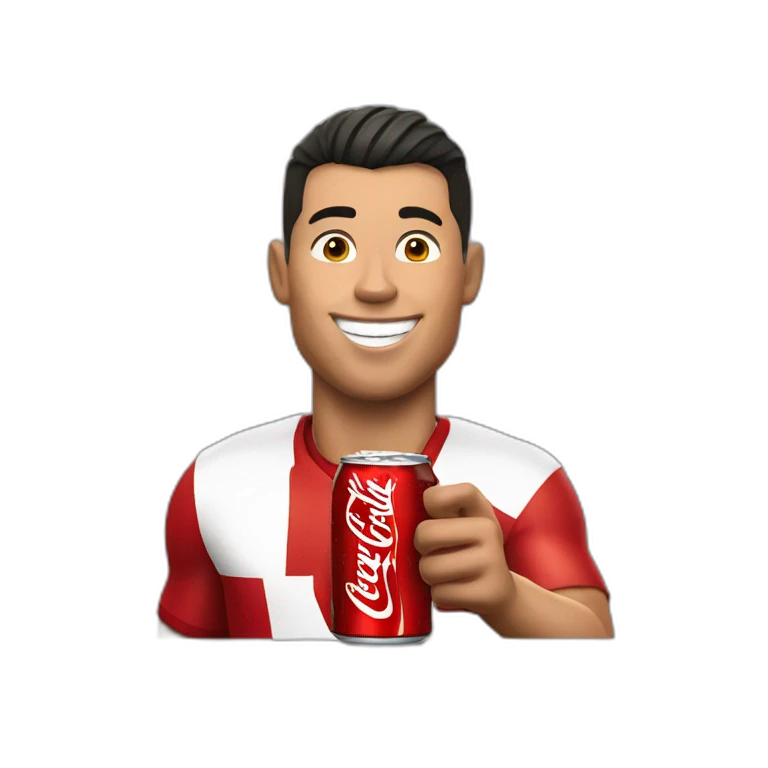 cristaiano ronaldo drinking coca cola emoji
