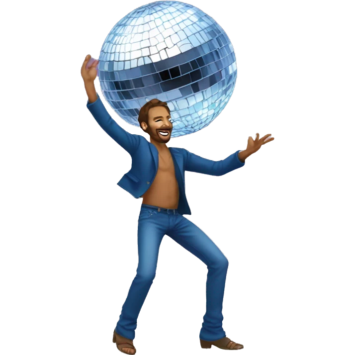 disco ball European man dancing emoji