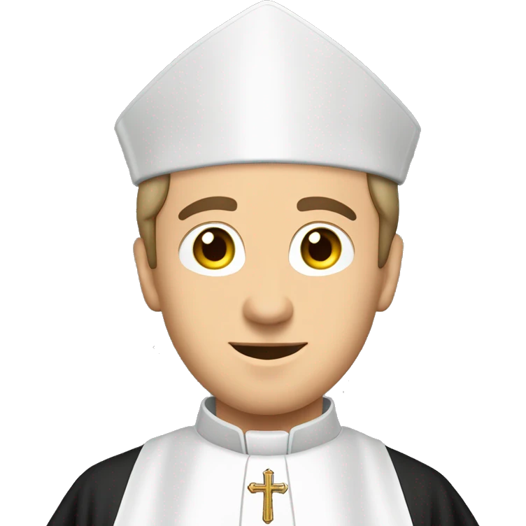 caucasian Catholic priest wearing a cassock and Biretta. For the background use #e4dbcc emoji