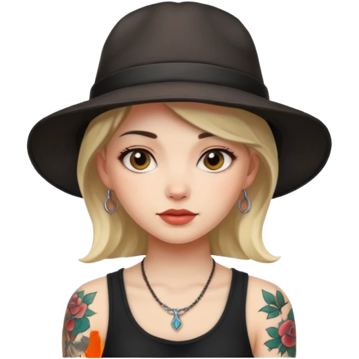 tattoo girl with hat emoji
