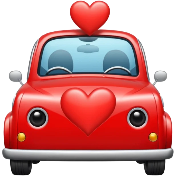 Cute car with heart  emoji