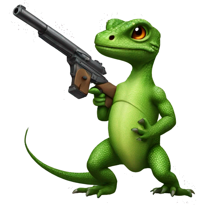Lizard with a gun emoji