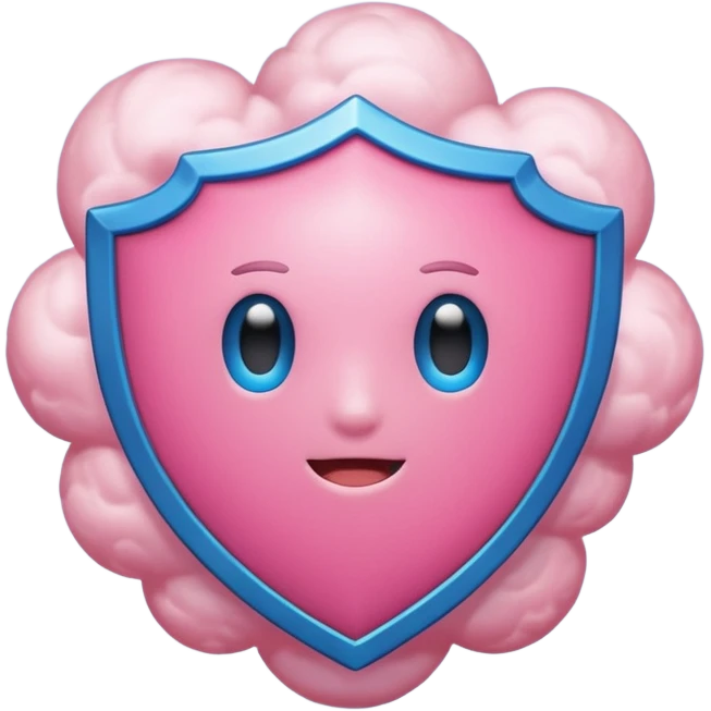 nube de estrés rosita y un escudo que representa el sistema inmune. emoji