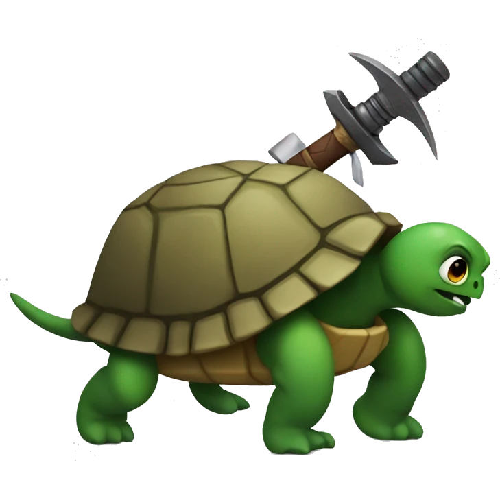 A turtle with q weapon  emoji