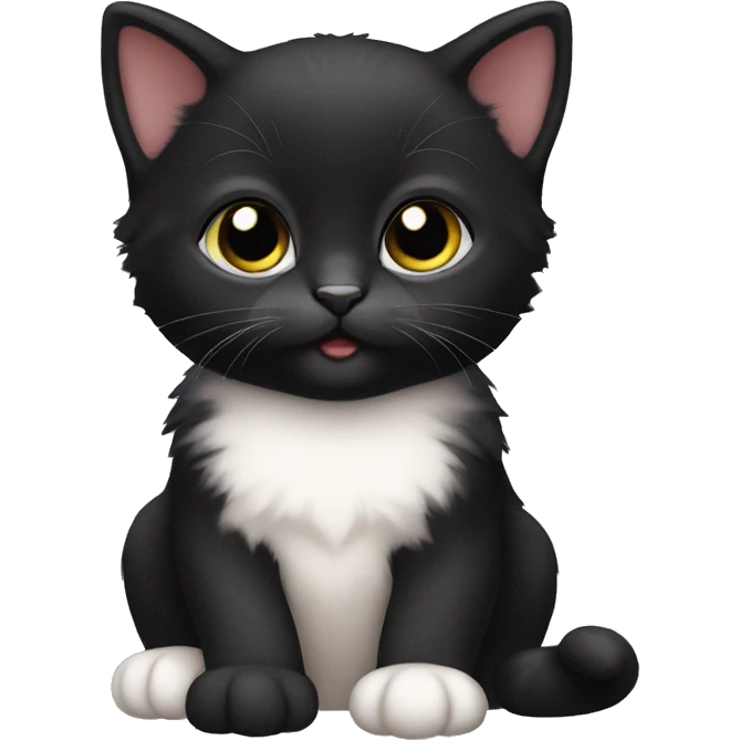 Cute baby black kitten emoji