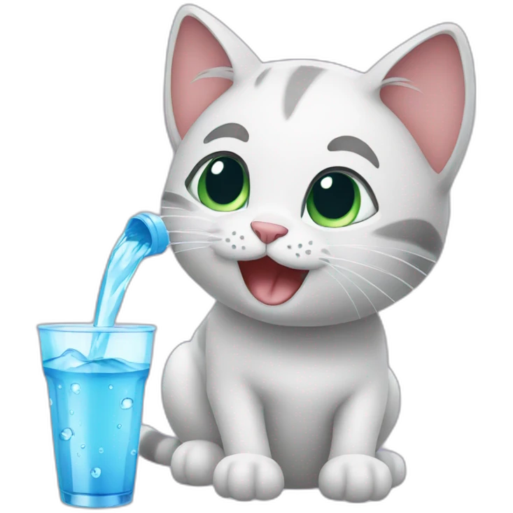 cat drink water emoji