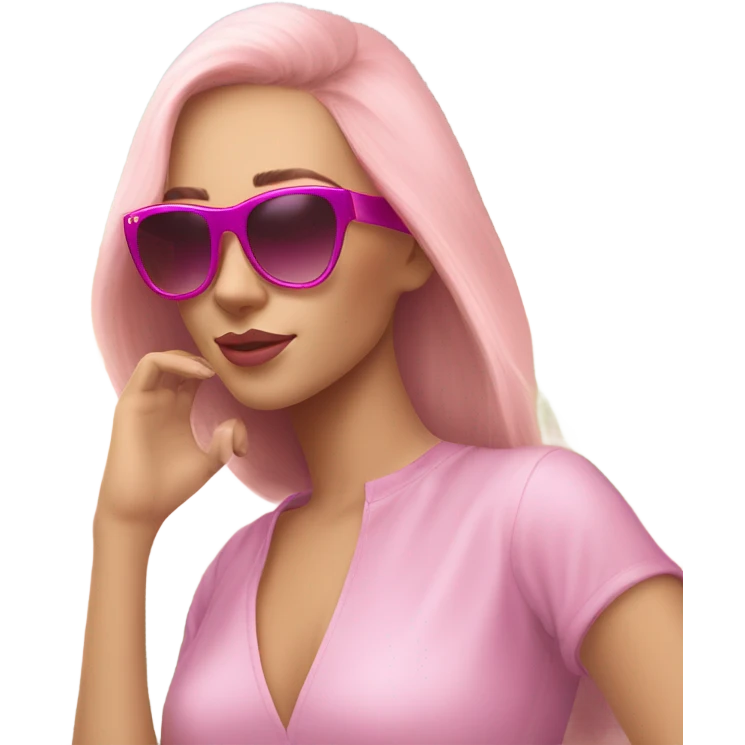Pink sunglasses  emoji
