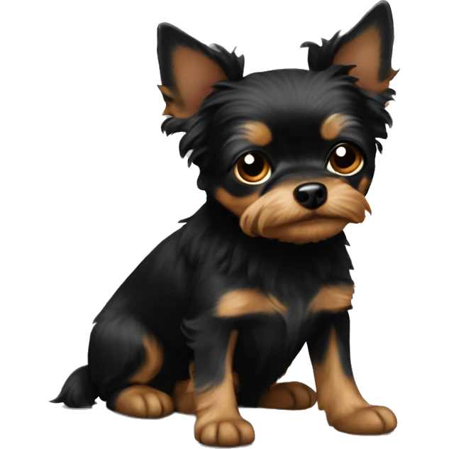 Small black chorkie dog  emoji