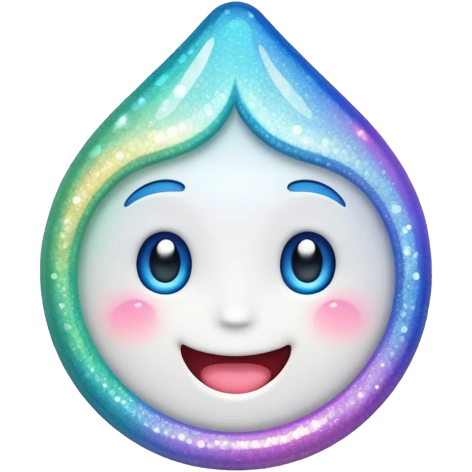 glitter white happy emoji