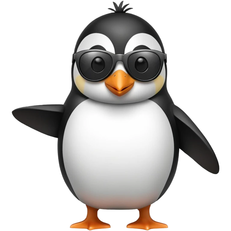 Cool penguin with sunglasses emoji