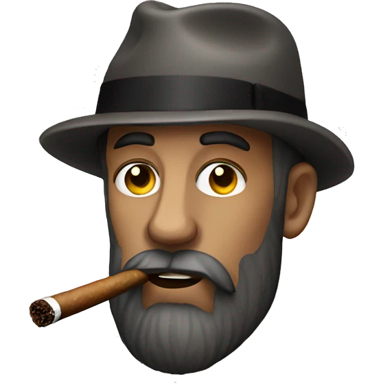 Bearded Man Face Smoking Cigar emoji