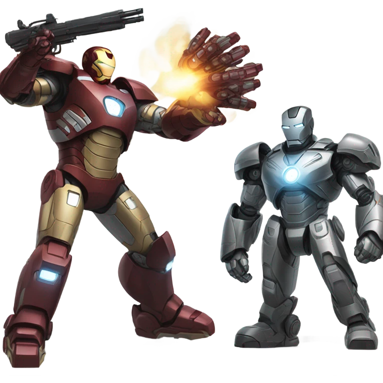 War machine fighting iron man  emoji