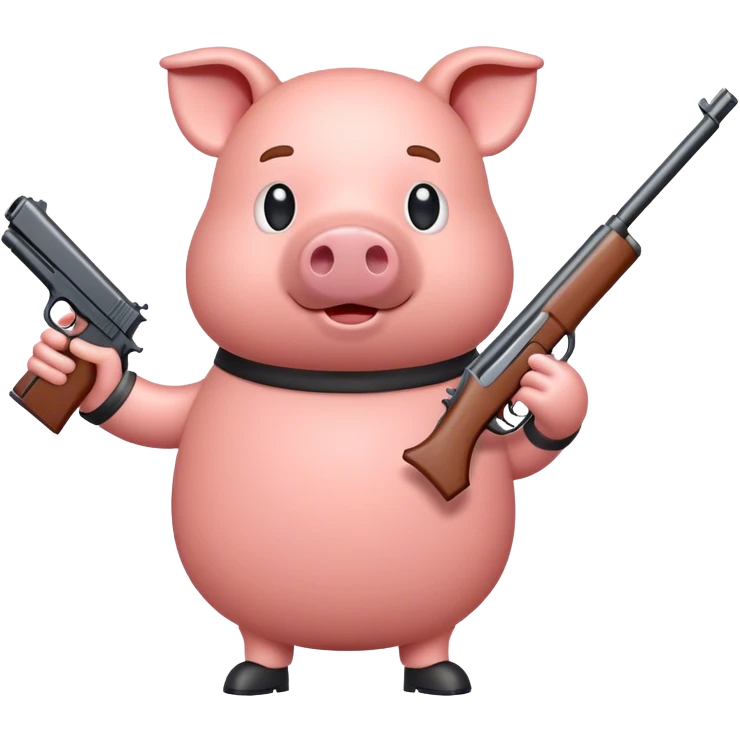 Pork sausage with a gun emoji