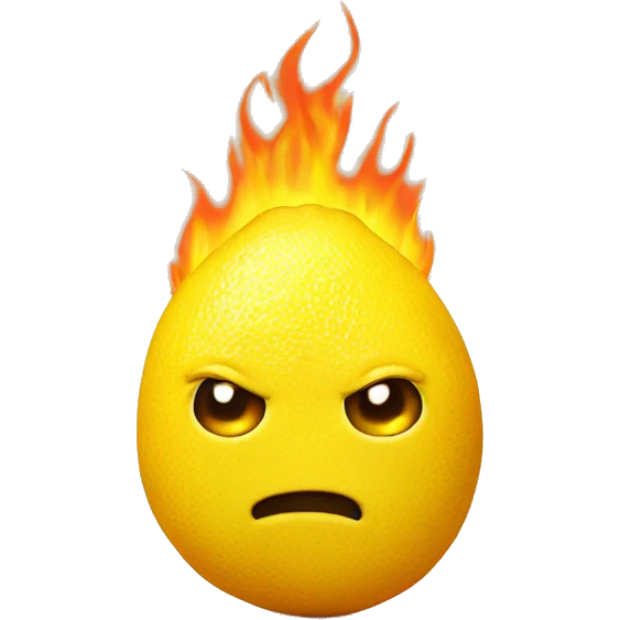 lemon with fire emoji