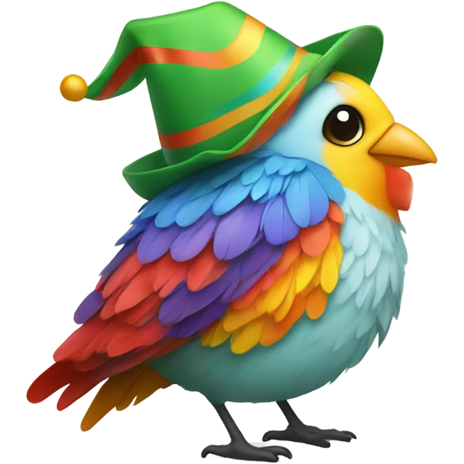 Bird with a party hat emoji