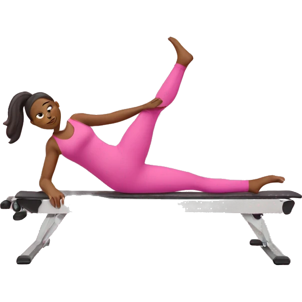  woman in all pink doing Pilates emoji